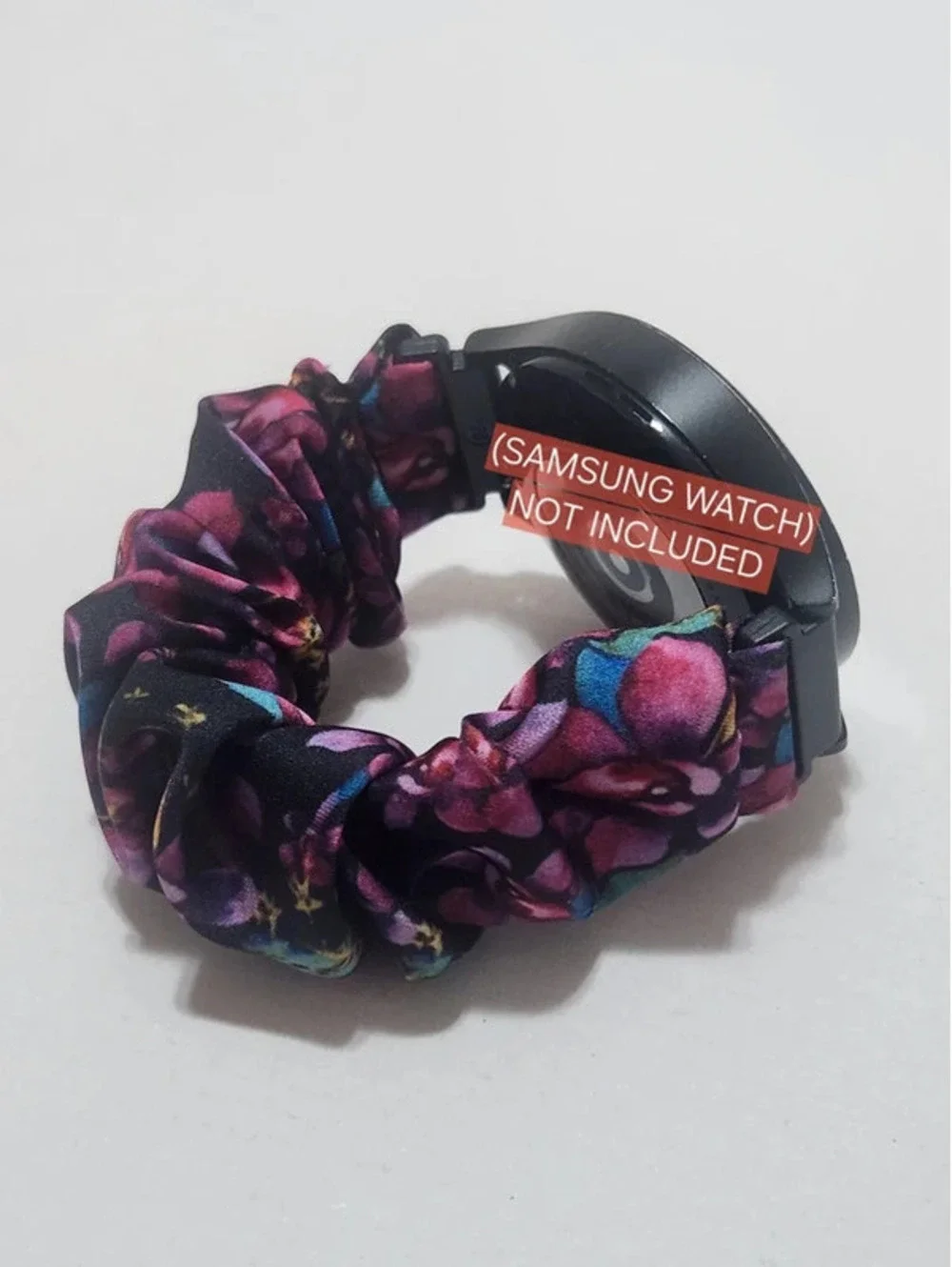 Scrunchies Watch Band for 20mm, Compatible with Samsung 7, 6, 5, 4  Color: Black